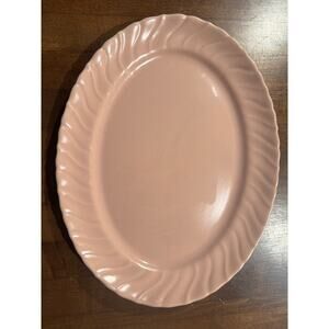 Franciscan Coronado Swirl 13" Oval Serving Platter in Matte Coral Beige
